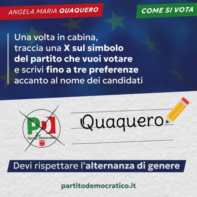 Come votare Angela Quaquero alle elzioni europee